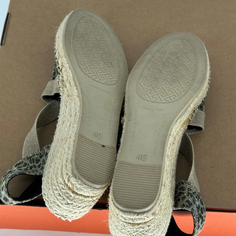 Toni Pons Espadrilles Triton Leo Leopard Metallic EU 40 US 9 Boho Summer Spain
